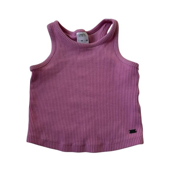 Zara Tops - Zara Purple/Pink Solid Ribbed Tank Top Women's Size 8-9 | 13-12